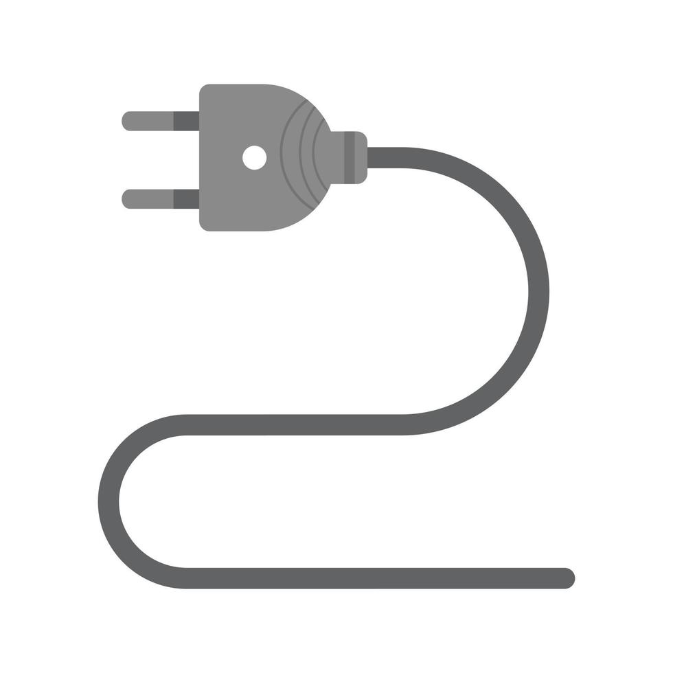 icono de escala de grises plano de cable eléctrico vector