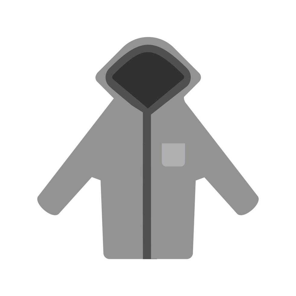 Warm Hoodie Flat Greyscale Icon vector