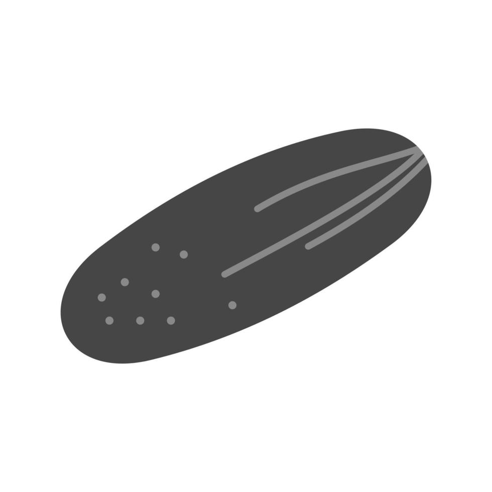 icono de escala de grises plana de pepino vector