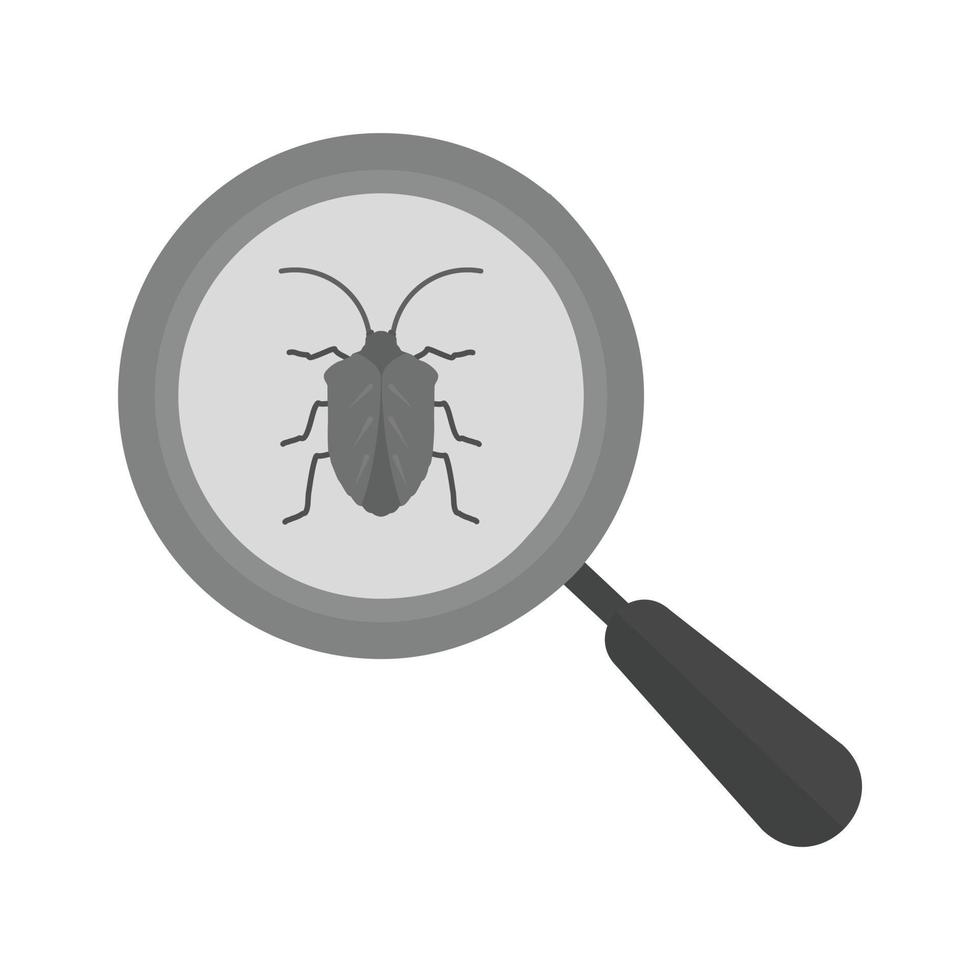 Find Bugs Flat Greyscale Icon vector