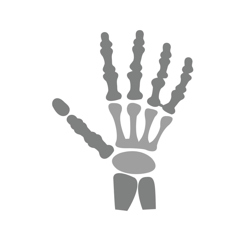 Hand Skeleton Flat Greyscale Icon vector