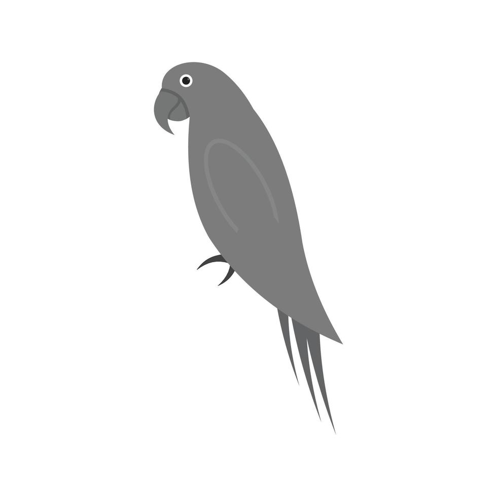 Pet Parrot Flat Greyscale Icon vector
