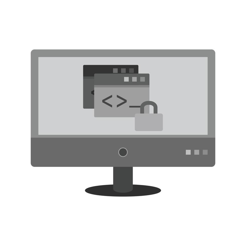 Secure Code Flat Greyscale Icon vector