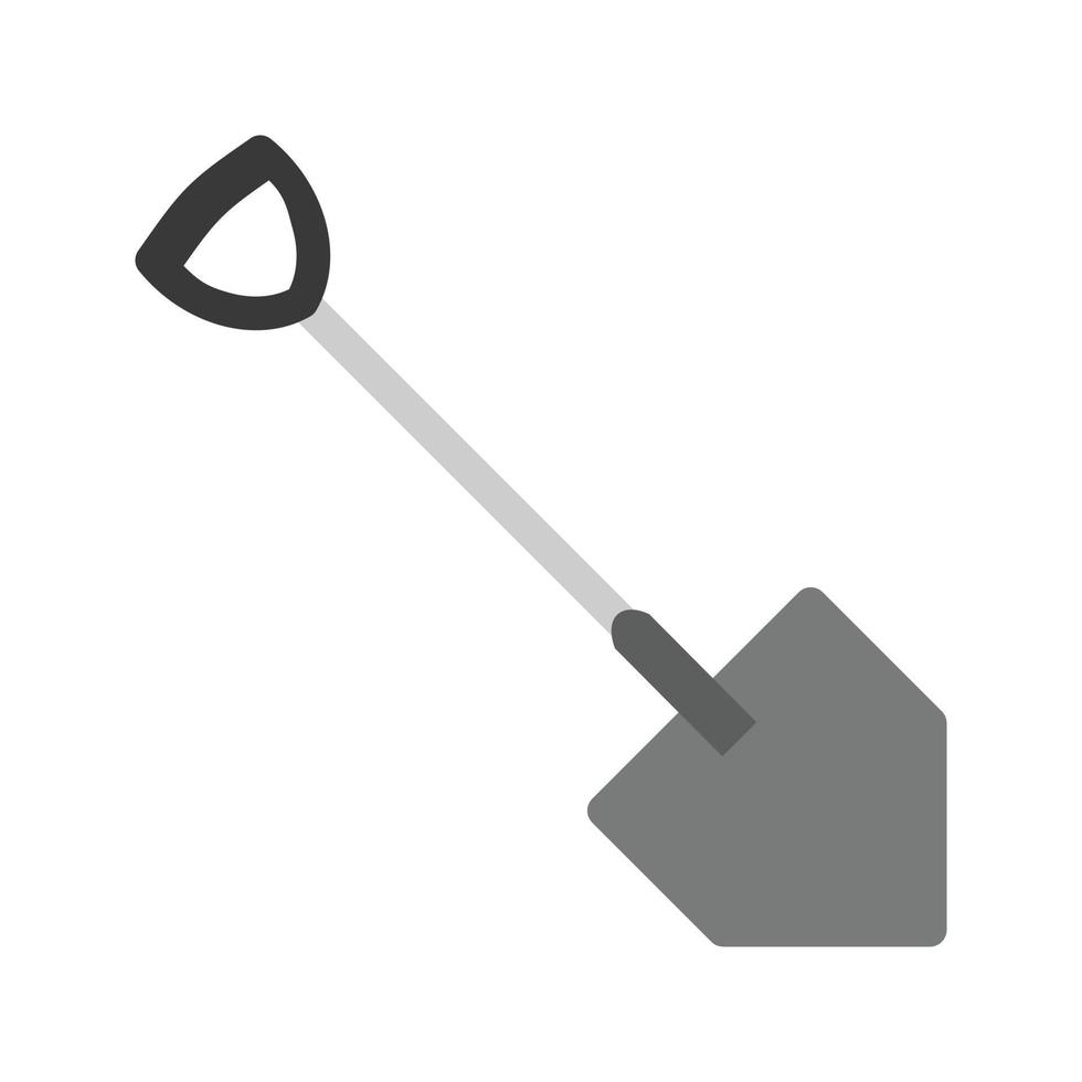icono de pala plana en escala de grises vector