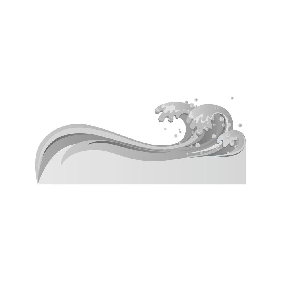 Water II Flat Greyscale Icon vector