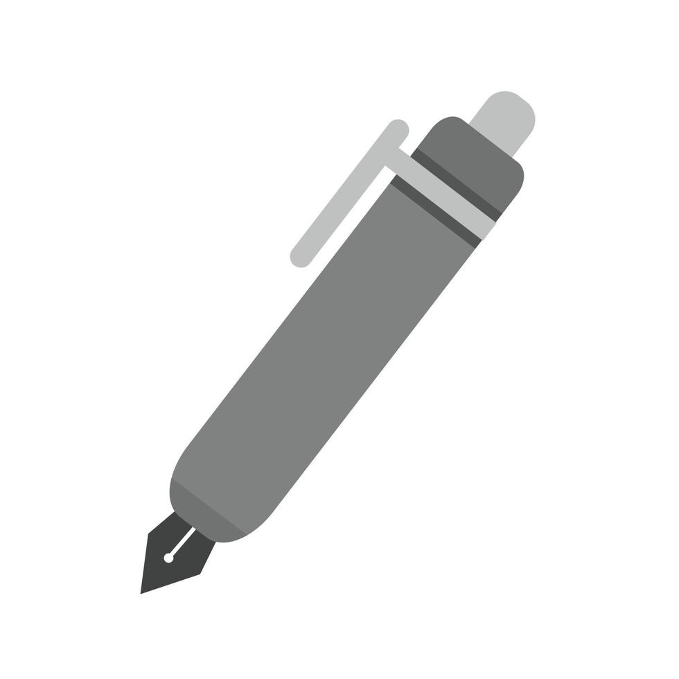 Fountain Pen Flat Greyscale Icon vector