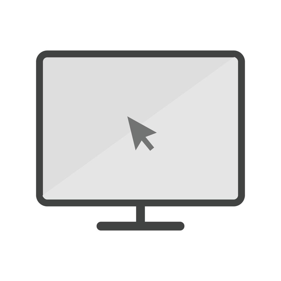 icono de pantalla plana en escala de grises vector