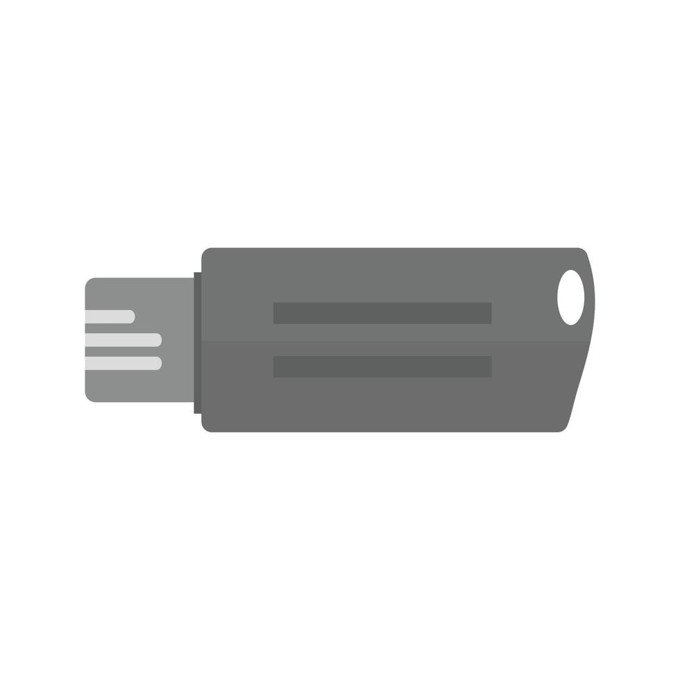 Flash Drive Flat Greyscale Icon vector