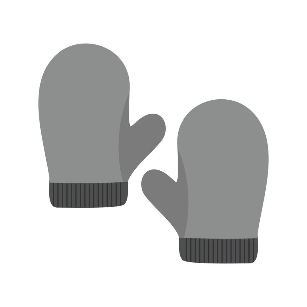 Pair of Gloves Flat Greyscale Icon vector