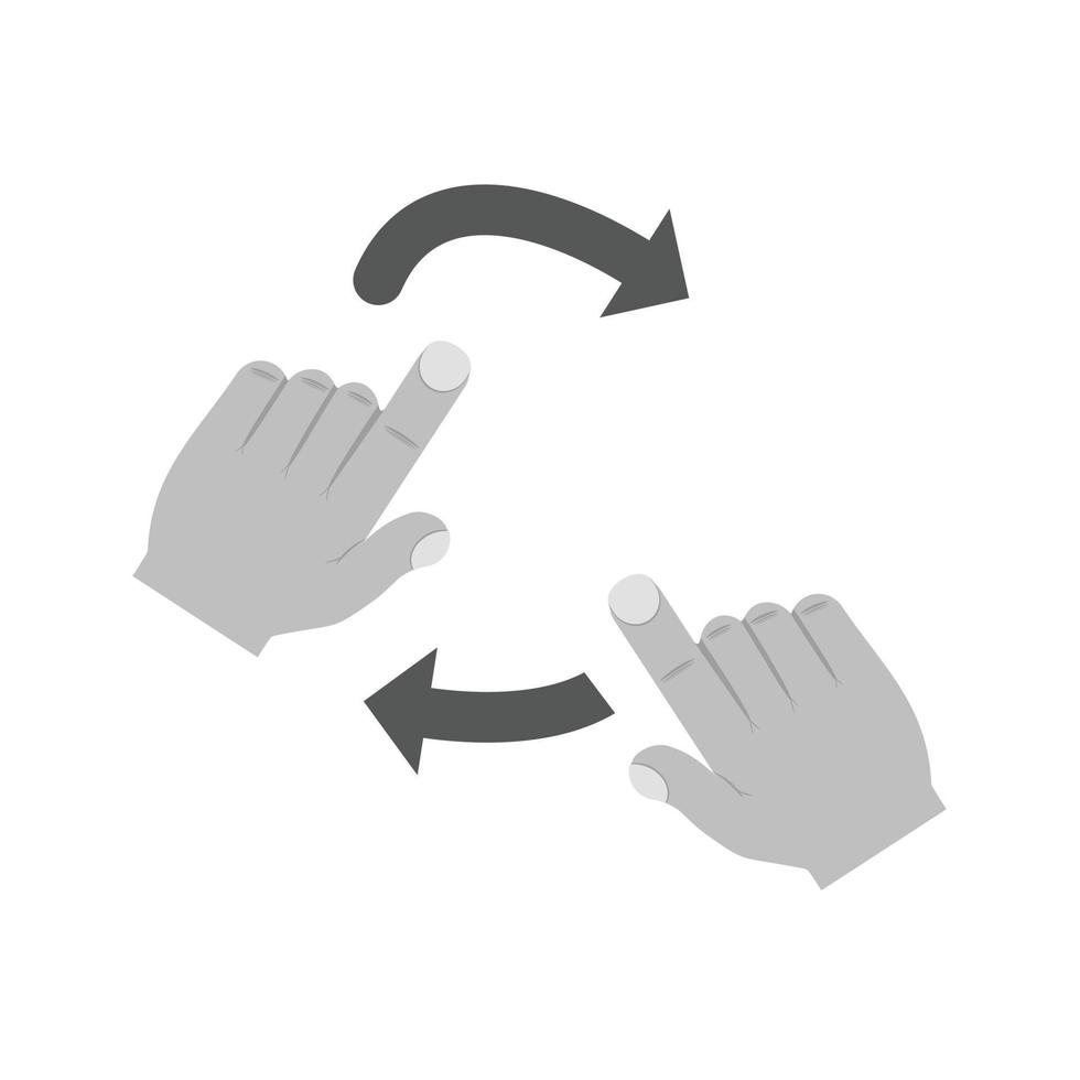 Rotate with Two Hands Flat Greyscale Icon vector
