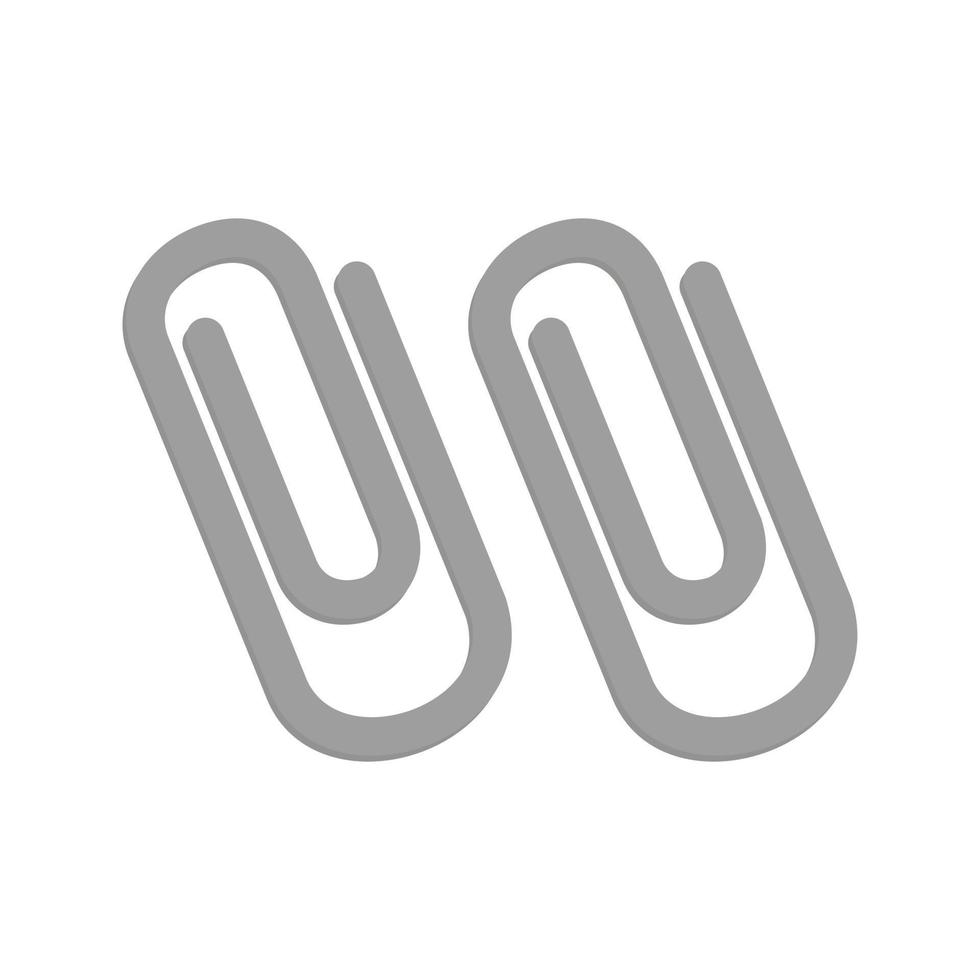 Paper Clips Flat Greyscale Icon vector