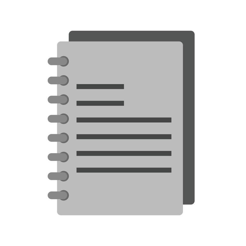 Spiral Notebook Flat Greyscale Icon vector