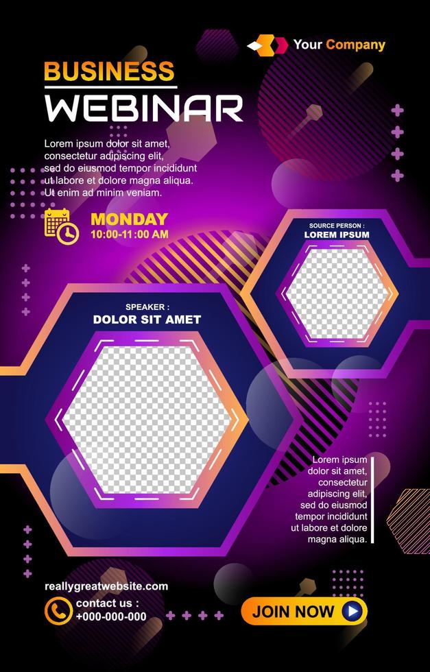Business Webinar Poster with Gradient Color Concept vector