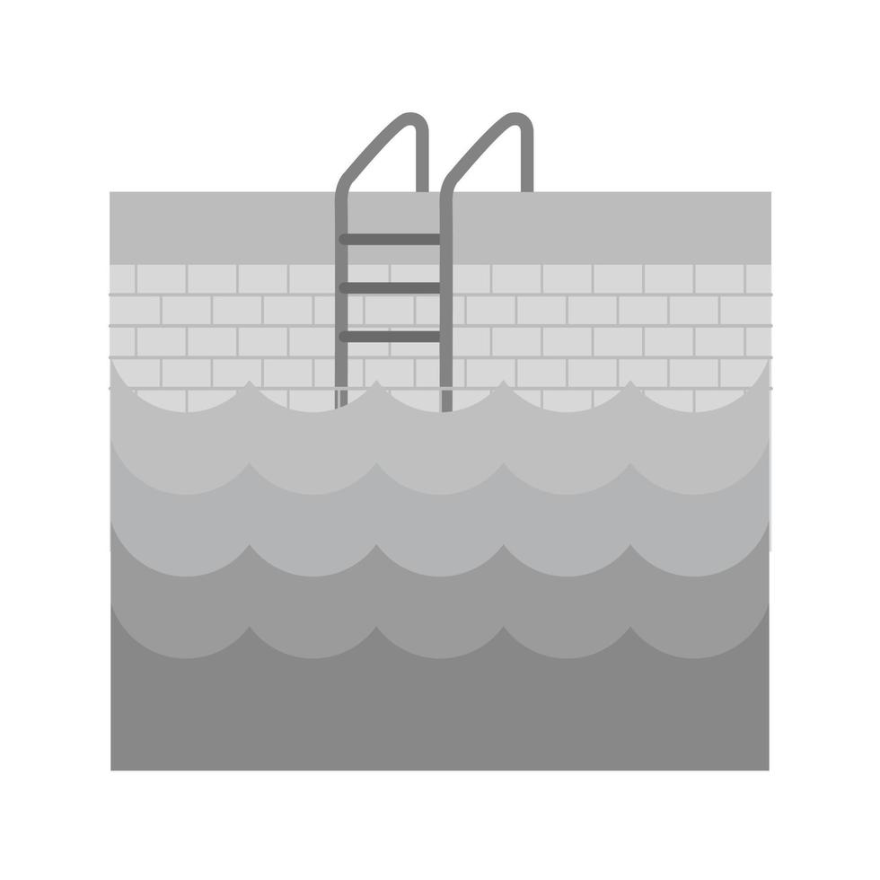 Swimming Pool Flat Greyscale Icon vector