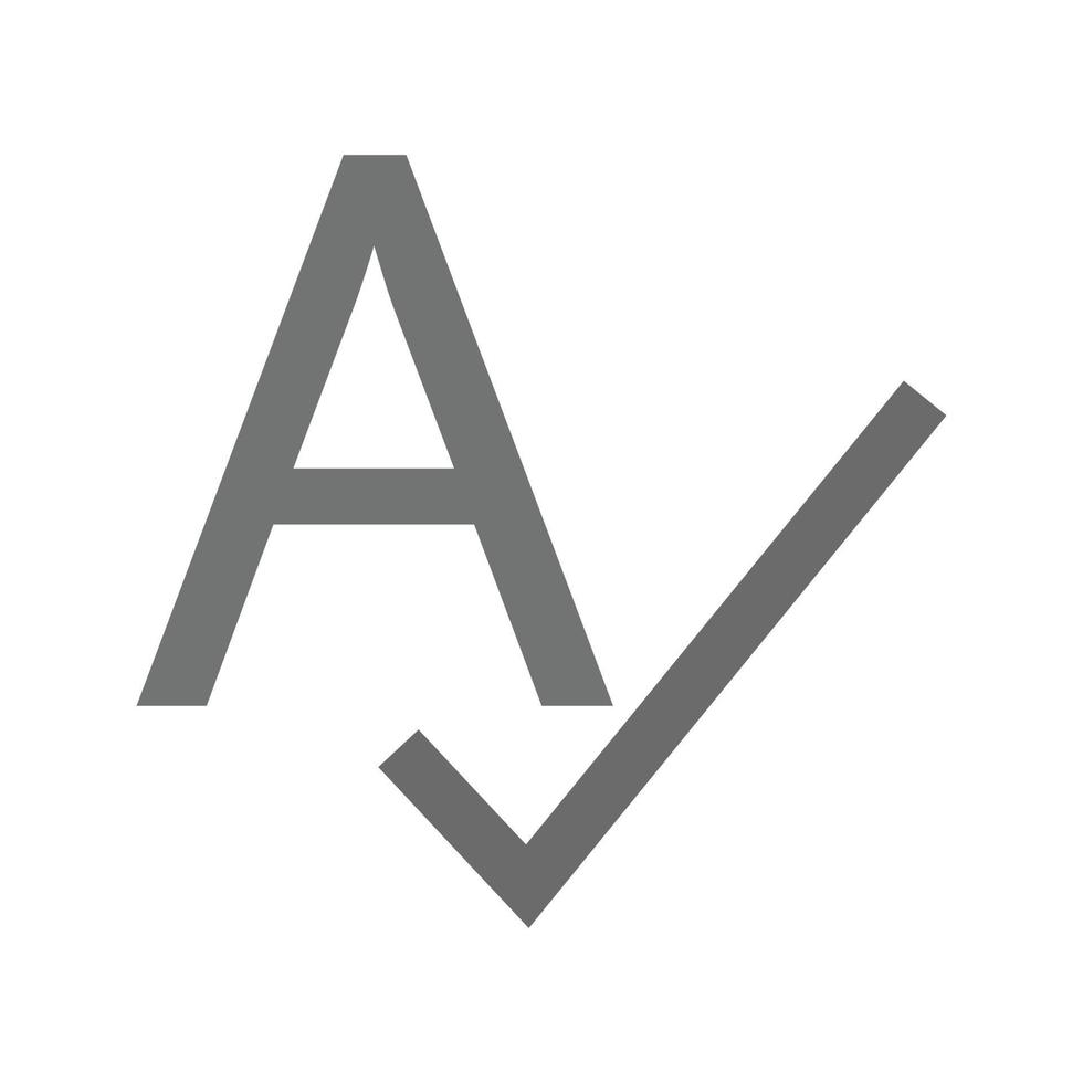 Spellcheck Flat Greyscale Icon vector