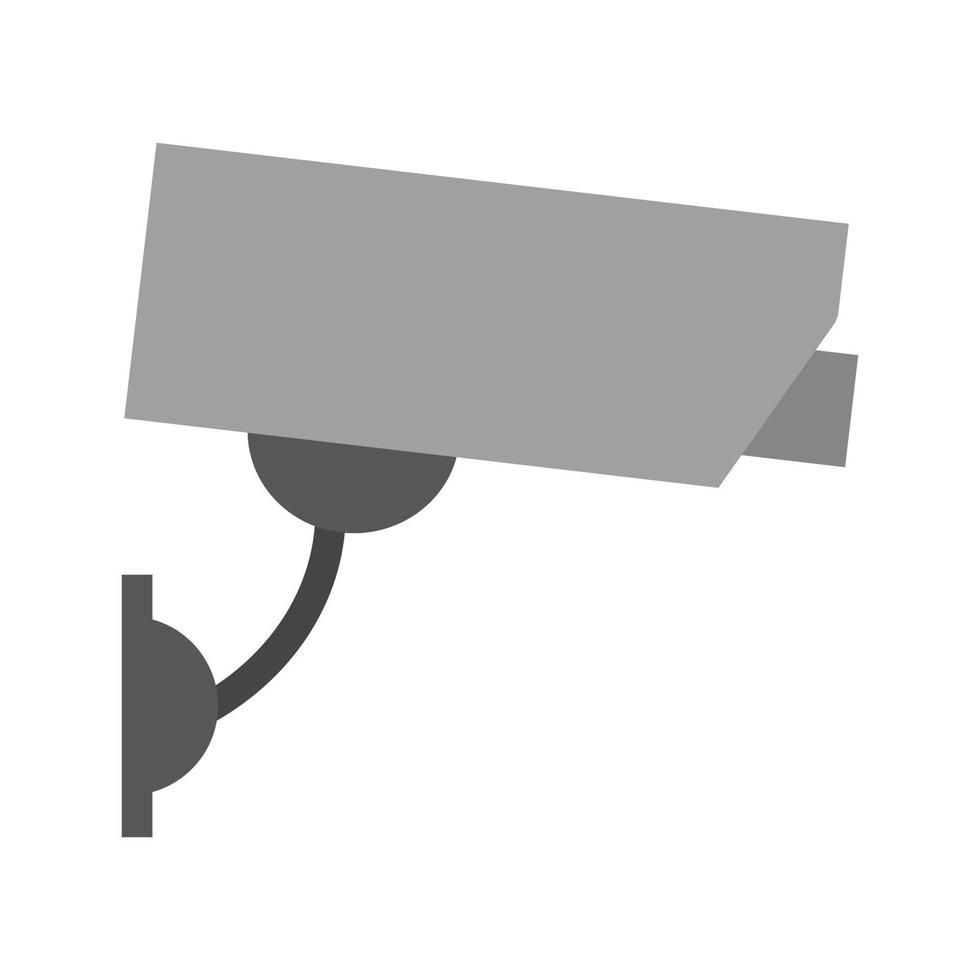 CCTV Camera Flat Greyscale Icon vector