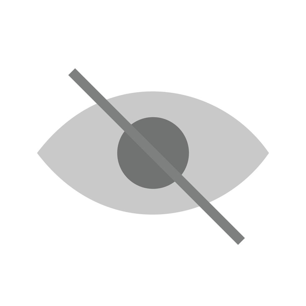 Visibility Off Flat Greyscale Icon vector