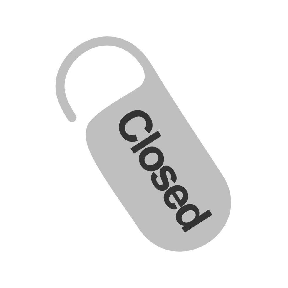 Closed Tag I Flat Greyscale Icon vector