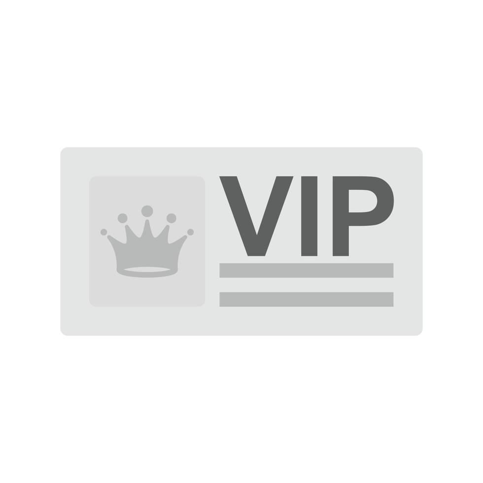 VIP Card Flat Greyscale Icon vector
