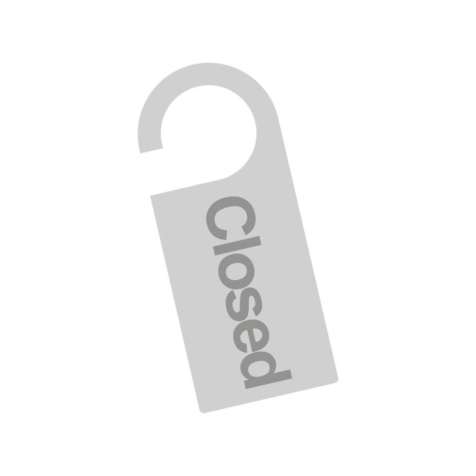 Closed Tag II Flat Greyscale Icon vector