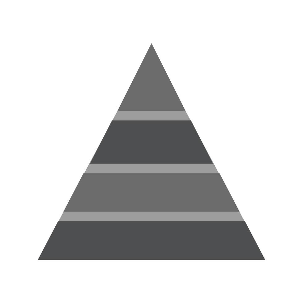 Pyramid Graph Flat Greyscale Icon vector