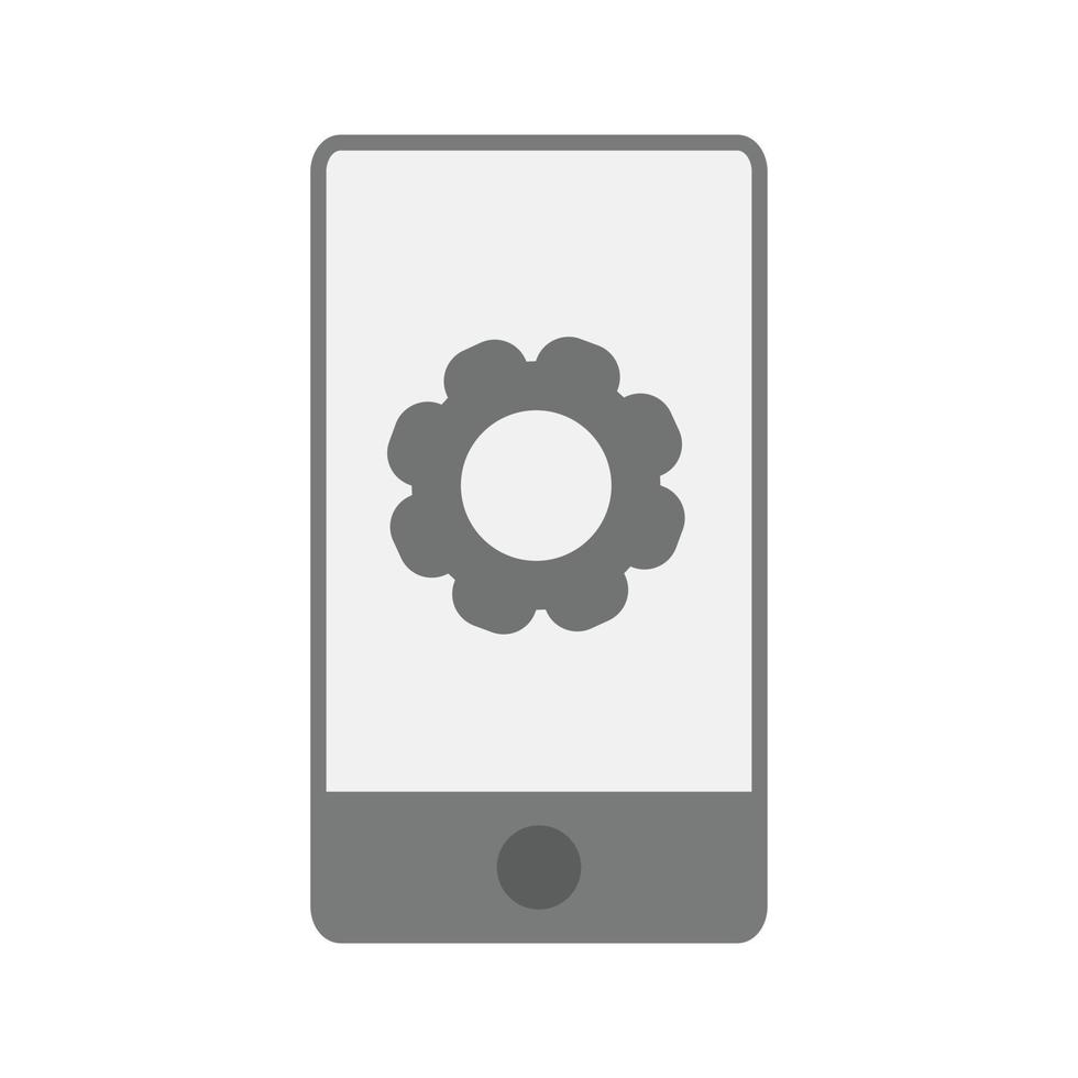 Settings Cell Flat Greyscale Icon vector