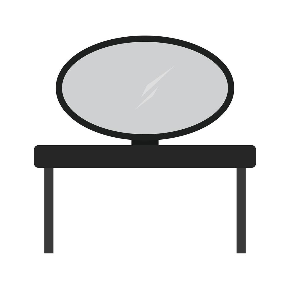 espejo de mesa icono plano en escala de grises vector
