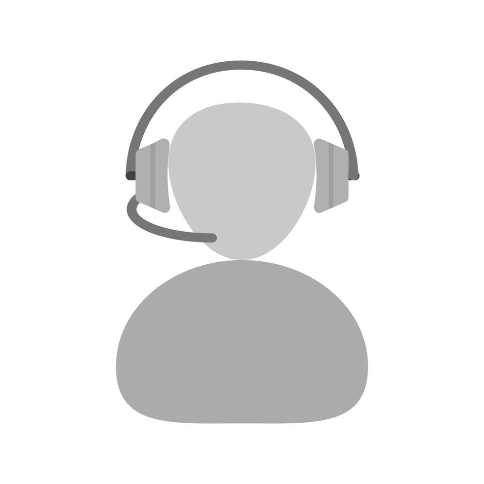 Call Center Agent Flat Greyscale Icon vector