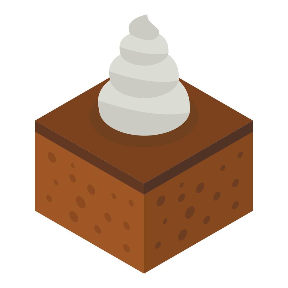 Gingerbread piece cake icon, isometric style vector
