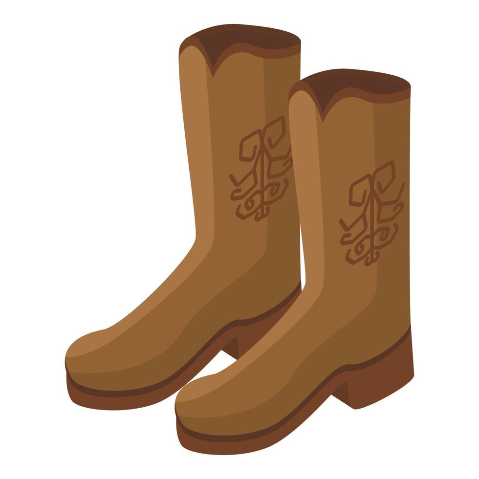 Cowboy boots icon, isometric style vector