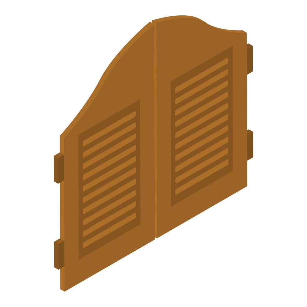 icono de puertas de salón, estilo isométrico vector