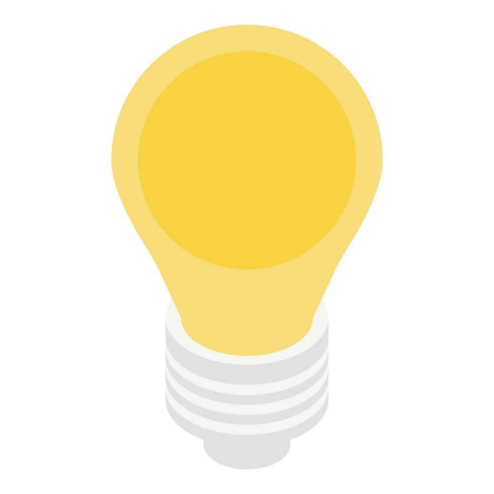 Retro light bulb icon, isometric style vector