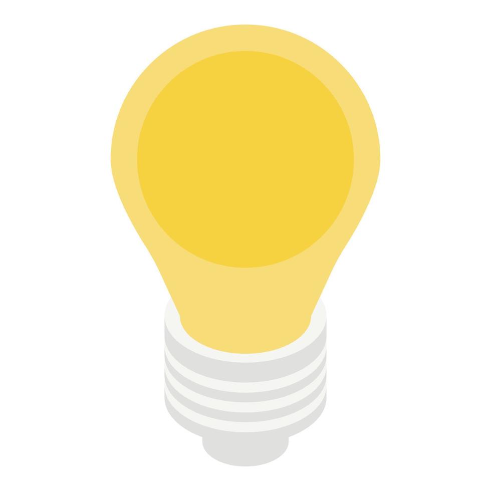 Retro light bulb icon, isometric style vector