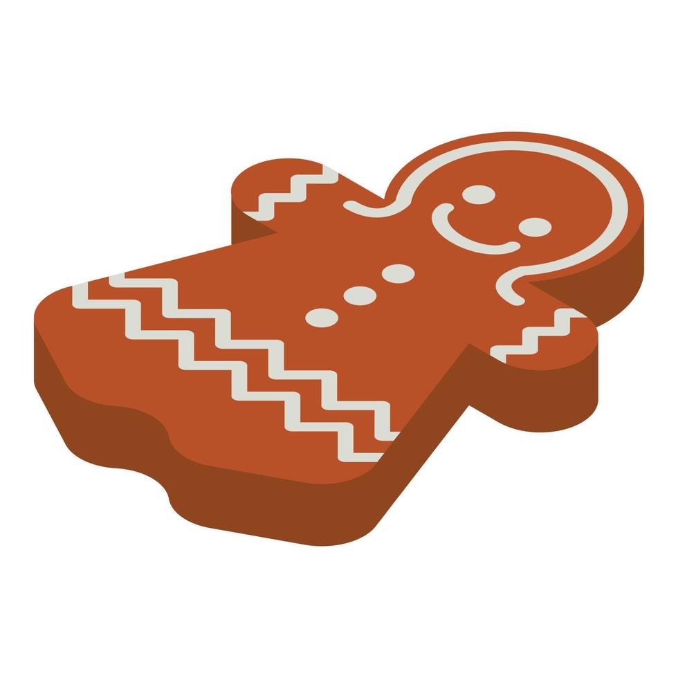 icono de niña de pan de jengibre, estilo isométrico vector