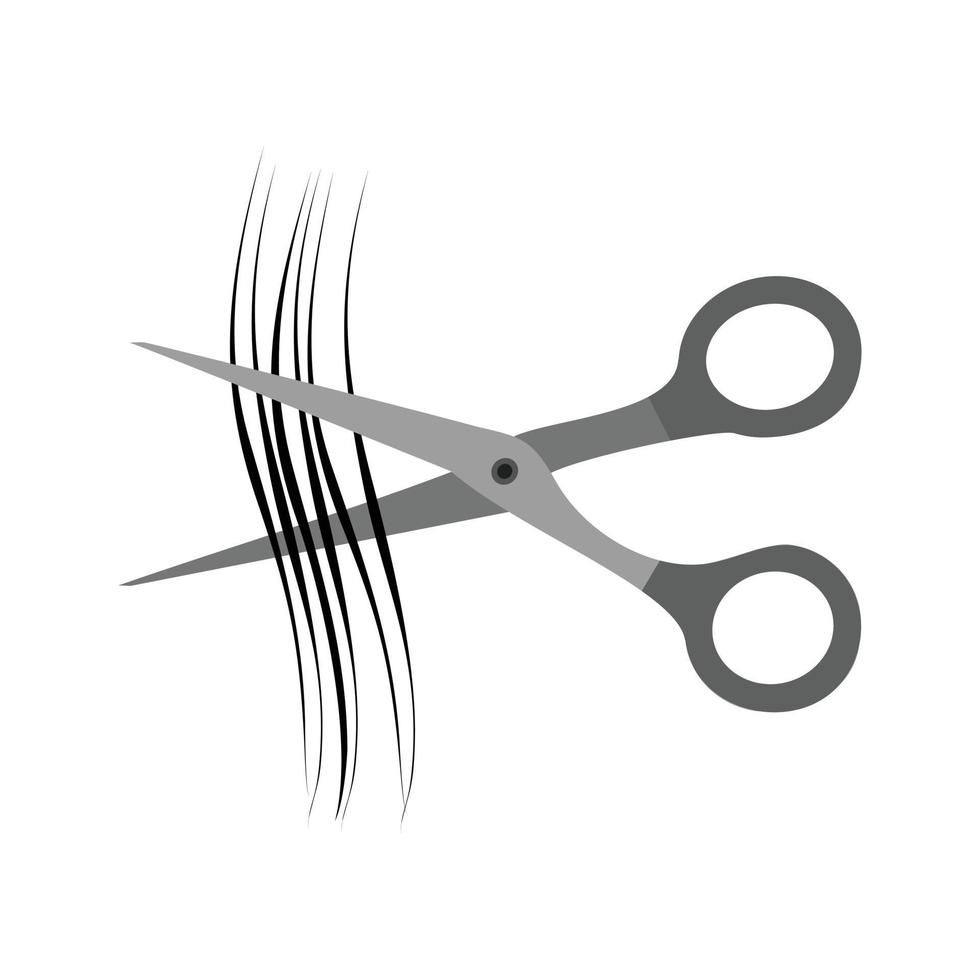 Hair Cut Flat Greyscale Icon vector