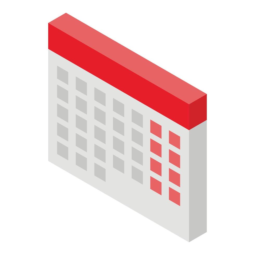 Calendar icon, isometric style vector