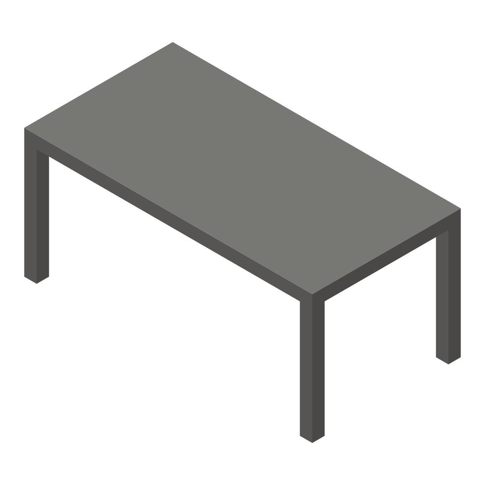 Black table icon, isometric style vector