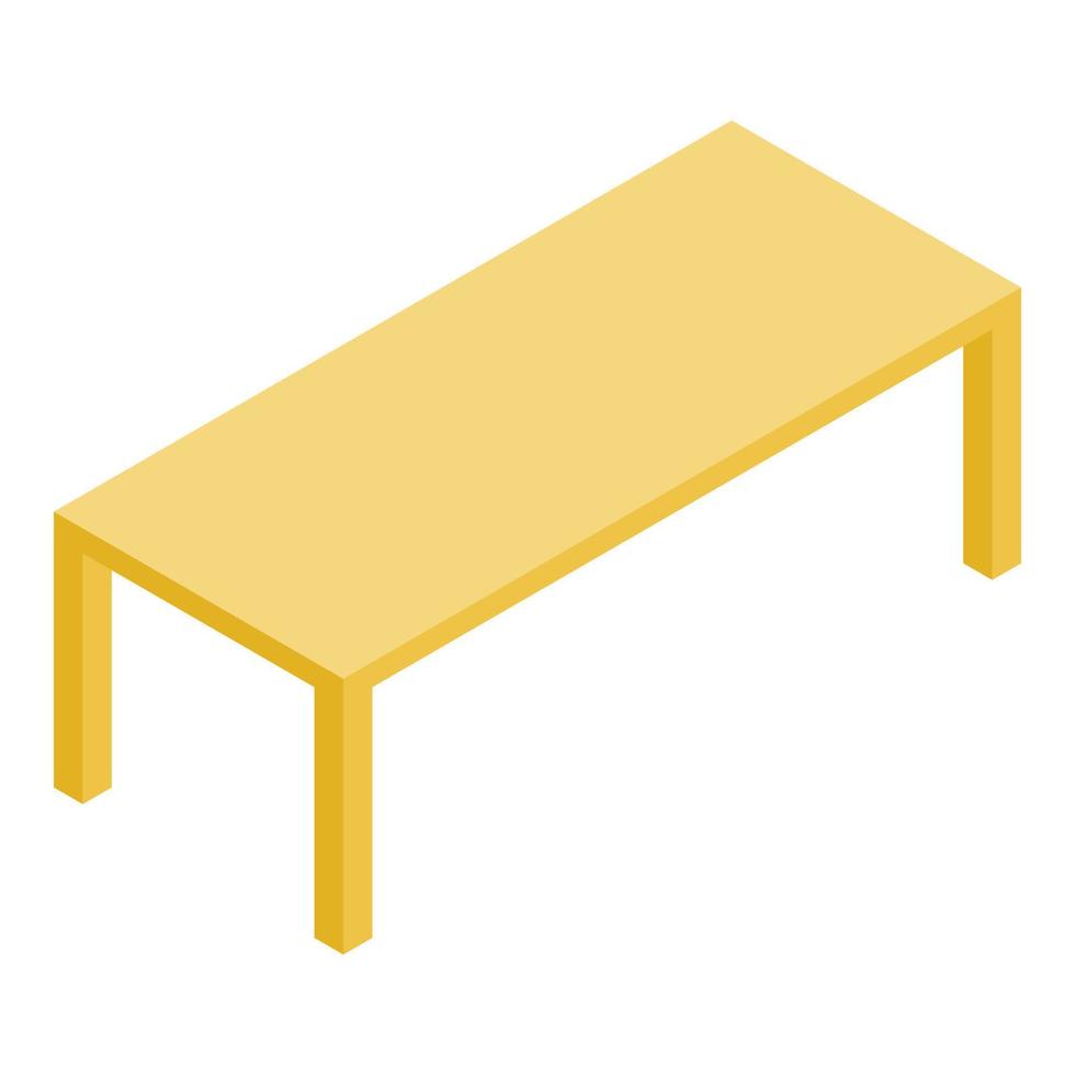 Wood yellow table icon, isometric style vector