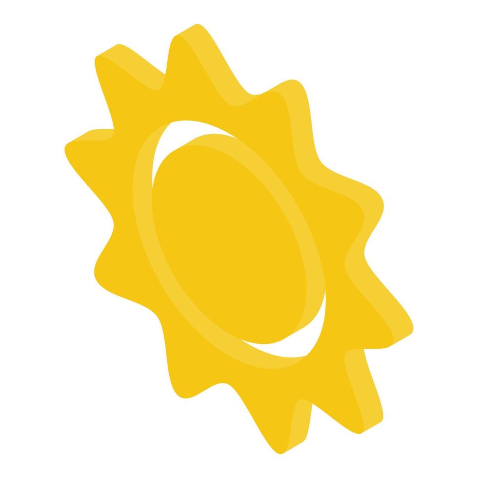 Desert sun icon, isometric style vector