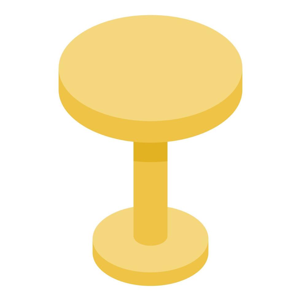 Round yellow table icon, isometric style vector