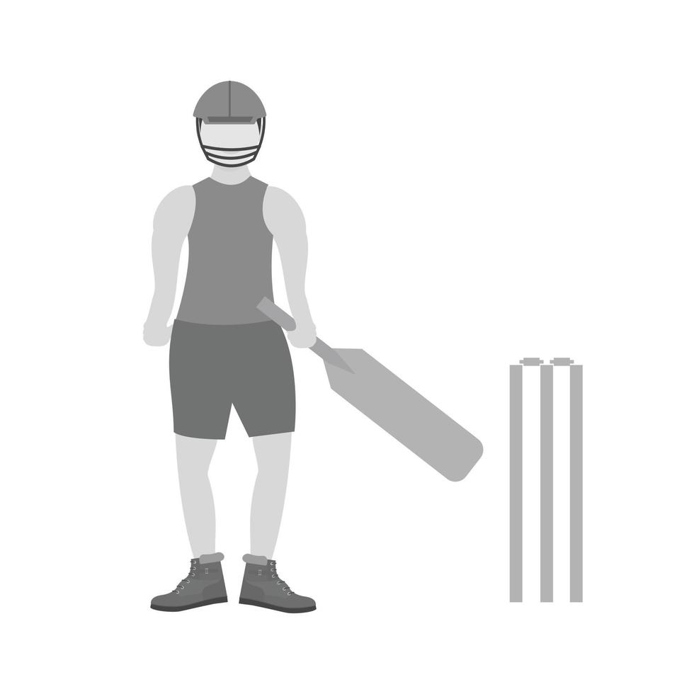 Batting Flat Greyscale Icon vector