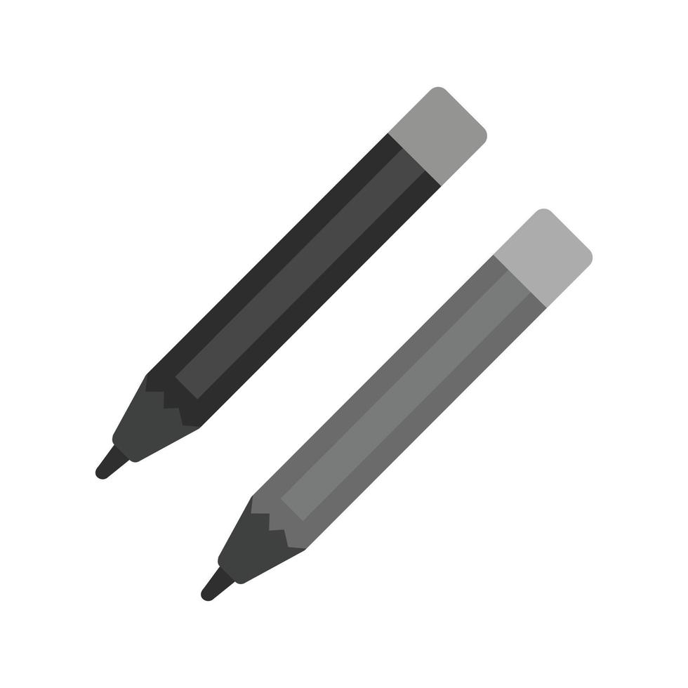 lápices de ojos icono plano en escala de grises vector