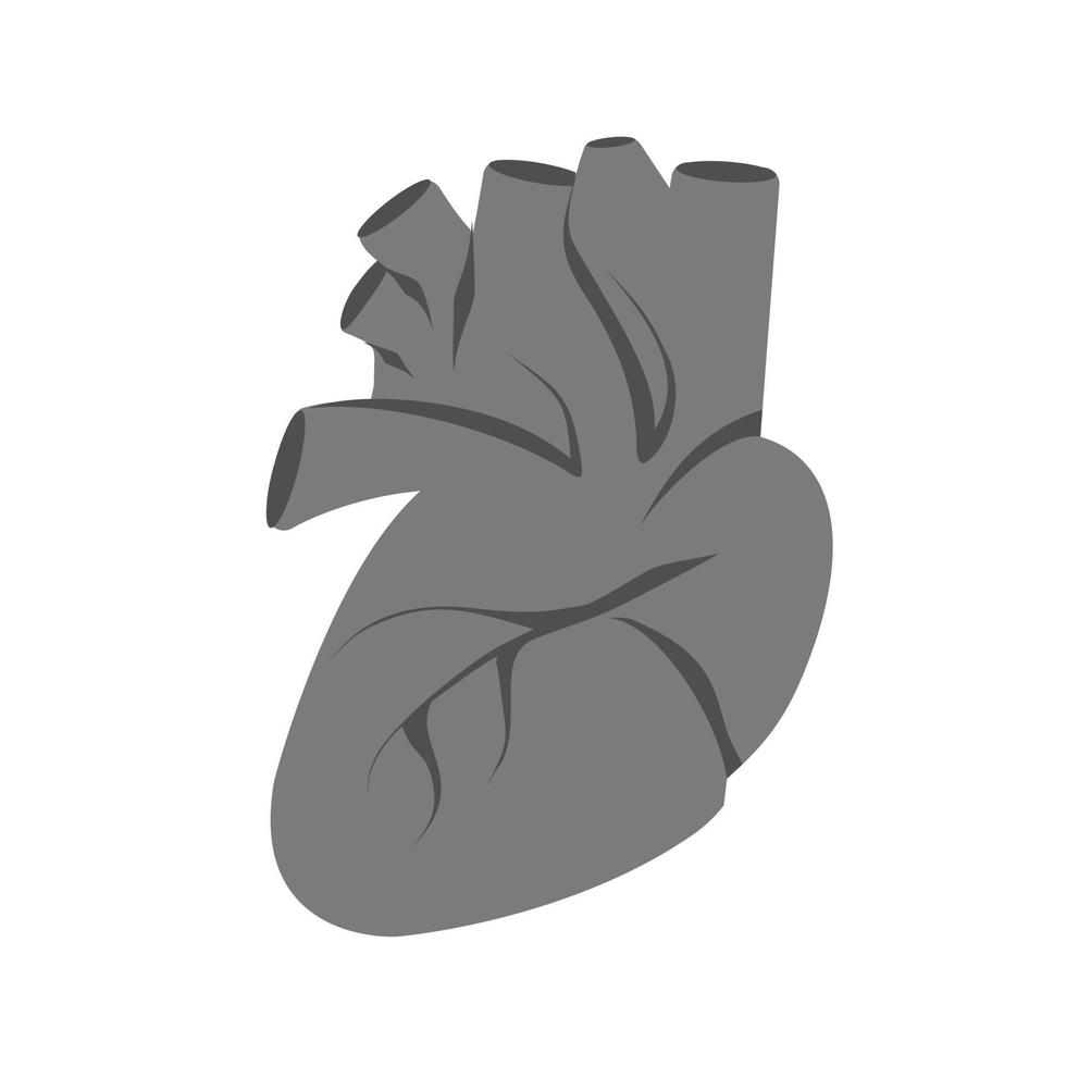 Heart II Flat Greyscale Icon vector