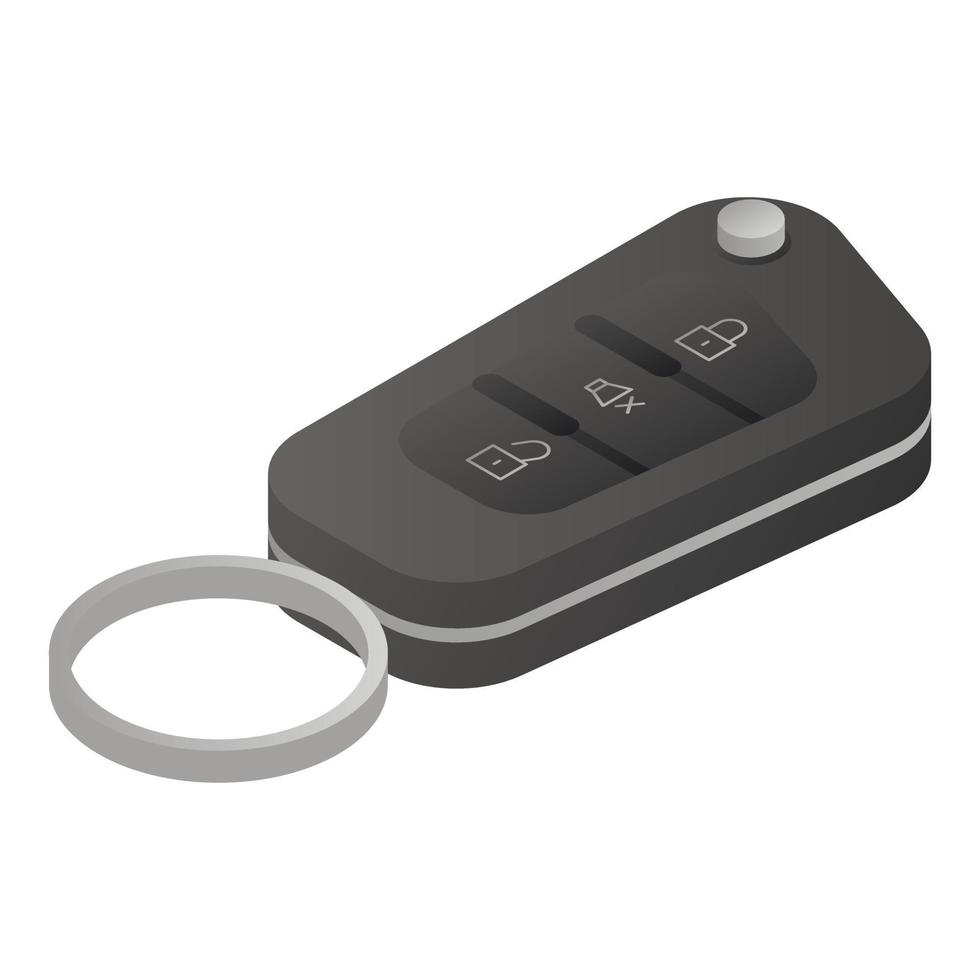 Car alarm remote key icon, isometric style vector