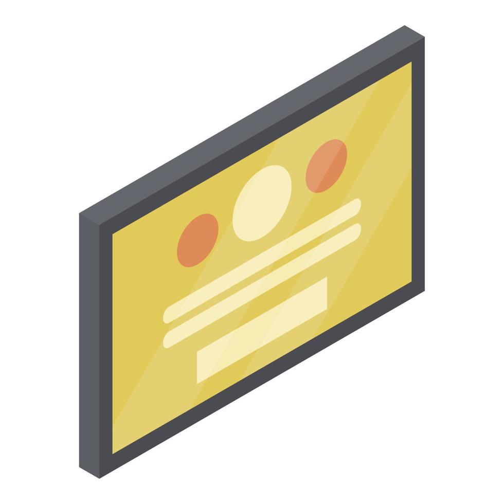 Fast food menu panel icon, isometric style vector