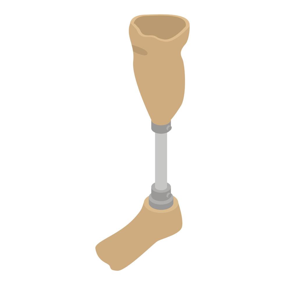 Robot leg implant icon, isometric style vector