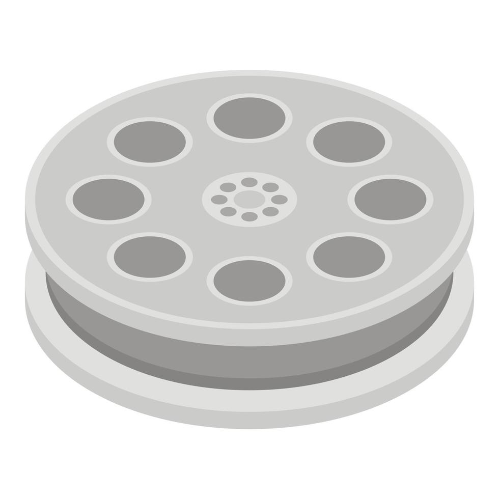 Film reel icon, isometric style vector