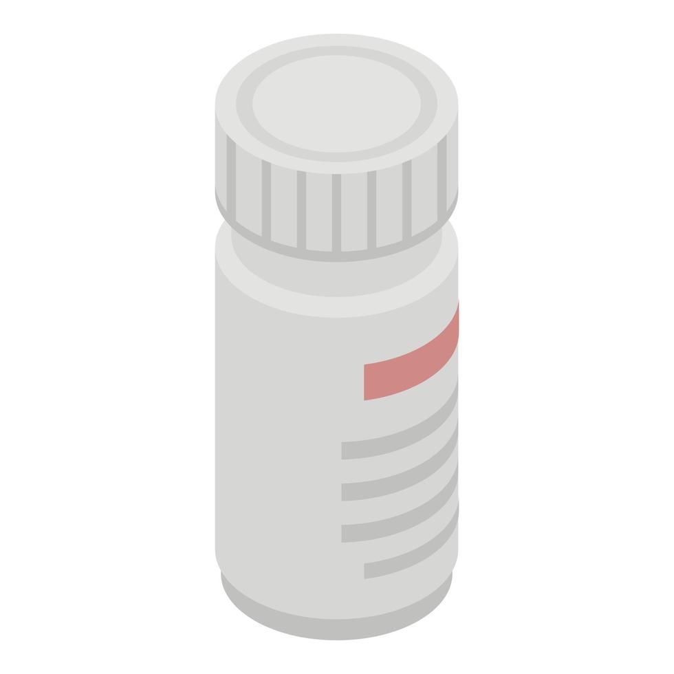 icono de botella de píldora, estilo isométrico vector