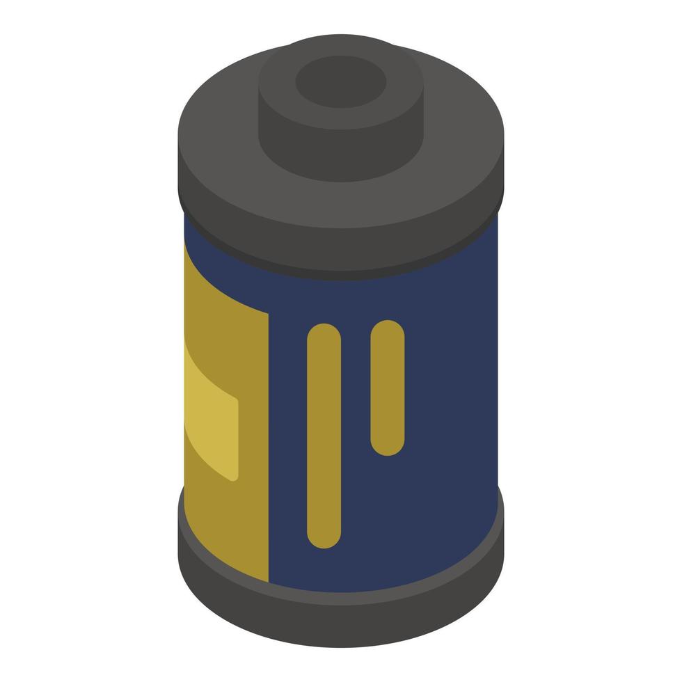 Film cylinder icon, isometric style vector
