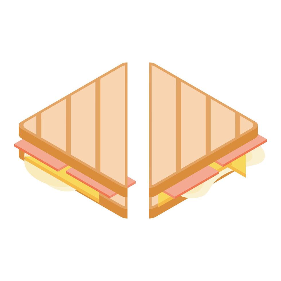 Breakfast sandwich icon, isometric style vector